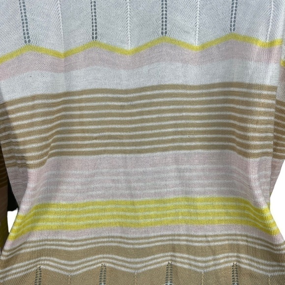 Wildfox Sweater Lightweight Multicolor Pastel Stripe V Neck Pull Over Medium - Picture 6 of 8